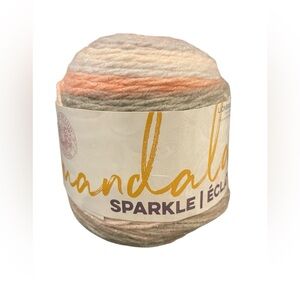 Lion Brand Mandala Ombre Cake 100% Acrylic Metallic Yarn Nova 319 NEW Peach Grey